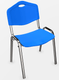 JOKER POLYPRO chaise 4 pieds, polypropylène coloris bleu, structure 4 pieds acier chromé