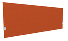 SECRET Panneau-écran acoustique H74cm pour poste solo L.180cm. 2 faces tissu LUCIA coloris orange. pinces de fixation réglables en hauteur coloris aluminium