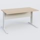 K1 Plateau droit 140x80 avec voile de fond métal. Plateau Hêtre et pietement Blanc