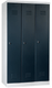 Vestiaire monobloc STANDARD industrie propre 3 portes L.90xH.170xP50cm corps gris clair, portes anthracite