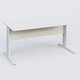 K1 Plateau droit 160x80 avec voile de fond métal. Plateau Blanc et pietement Blanc