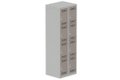 Vestiaire multicases 2 colonnes L,30cm 4 cases (fermeture cadenas) H,180xL,60xP,50cm coffre gris clair/portes basalte