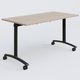 Table abattante gamme Arca 140-70 cm. Plateau Acacia et pietement Noir.