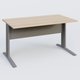 K1 Plateau droit 140x80 avec voile de fond métal. Plateau Hêtre et pietement Aluminium
