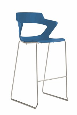 FAUTEUILS/POUFS - Piétement Luge - SWEETY Chaise haute pied luge. assise H74cm. coque polypropylène coloris bleu. piétement chrome