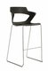 SWEETY Chaise haute pied luge. assise H74cm. coque polypropylène coloris noir. piétement chrome