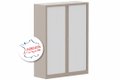 Armoire à rideaux H160xL120cm 3 tablettes