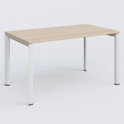 Gamme K7 - Plans droits - K7 plan droit 140*80 sur pieds fixe. Plateau Hêtre et pietement Blanc