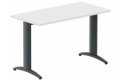 Module composable pied i, L.120xP.60cm, départ, plateau blanc, structure anthracite, plateau blanc, structure anthracite