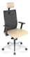 ZEN MESH MANAGER fauteuil manager avec accotoirs synchrone décalé avec translation d'assise, tissu beige, dos résille noire,