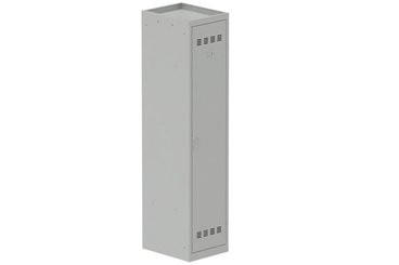 [Pas de famille] - [Pas de sous famille] - Vestiaire industrie salissante 1 porte (serrure 2 clés) H180xL40xP50cm coffre gris clair/ porte(s) gris clair