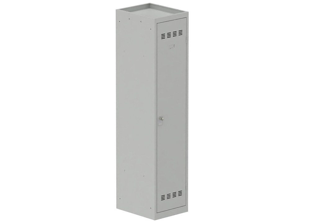 Vestiaire industrie salissante 1 porte (fermeture cadenas) H180xL40xP50cm coffre gris clair/ porte(s) gris clair
