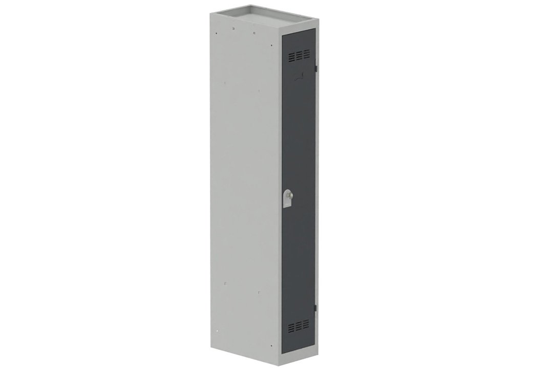 Vestiaire industrie propre 1 porte (fermeture cadenas) H180xL30xP50cm coffre gris clair/ porte(s) Anthracite