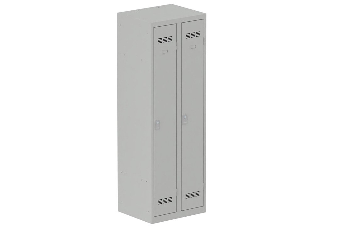 Vestiaire industrie propre 2 portes (serrure 2 clés) H180xL60xP50cm coffre gris clair/ porte(s) gris clair