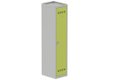 Vestiaire industrie salissante 1 porte (fermeture cadenas) H180xL40xP50cm coffre gris clair/ porte(s) anis