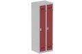Vestiaire industrie propre 2 portes (fermeture cadenas) H180xL60xP50cm coffre gris clair/ porte(s) rouge