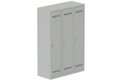 Vestiaire industrie salissante 3 portes (fermeture cadenas) H180xL120xP50cm coffre gris clair/ porte(s) gris clair