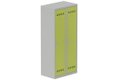 Vestiaire industrie salissante 2 portes (serrure 2 clés) H180xL80xP50cm coffre gris clair/ porte(s) anis
