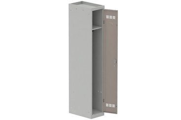 [Pas de famille] - [Pas de sous famille] - Vestiaire industrie propre 1 porte (fermeture cadenas) H180xL30xP50cm coffre gris clair/ porte(s) basalte