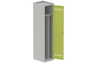 [Pas de famille] - [Pas de sous famille] - Vestiaire industrie salissante 1 porte (fermeture cadenas) H180xL40xP50cm coffre gris clair/ porte(s) anis