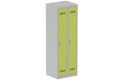 Vestiaire industrie propre 2 portes (fermeture cadenas) H180xL60xP50cm coffre gris clair/ porte(s) anis