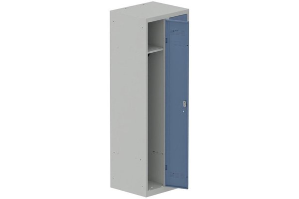 [Pas de famille] - [Pas de sous famille] - Vestiaire industrie propre 2 portes (fermeture cadenas) H180xL60xP50cm coffre gris clair/ porte(s) bleu