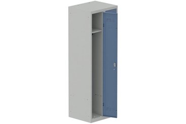 [Pas de famille] - [Pas de sous famille] - Vestiaire industrie propre 2 portes (fermeture cadenas) H180xL60xP50cm coffre gris clair/ porte(s) bleu