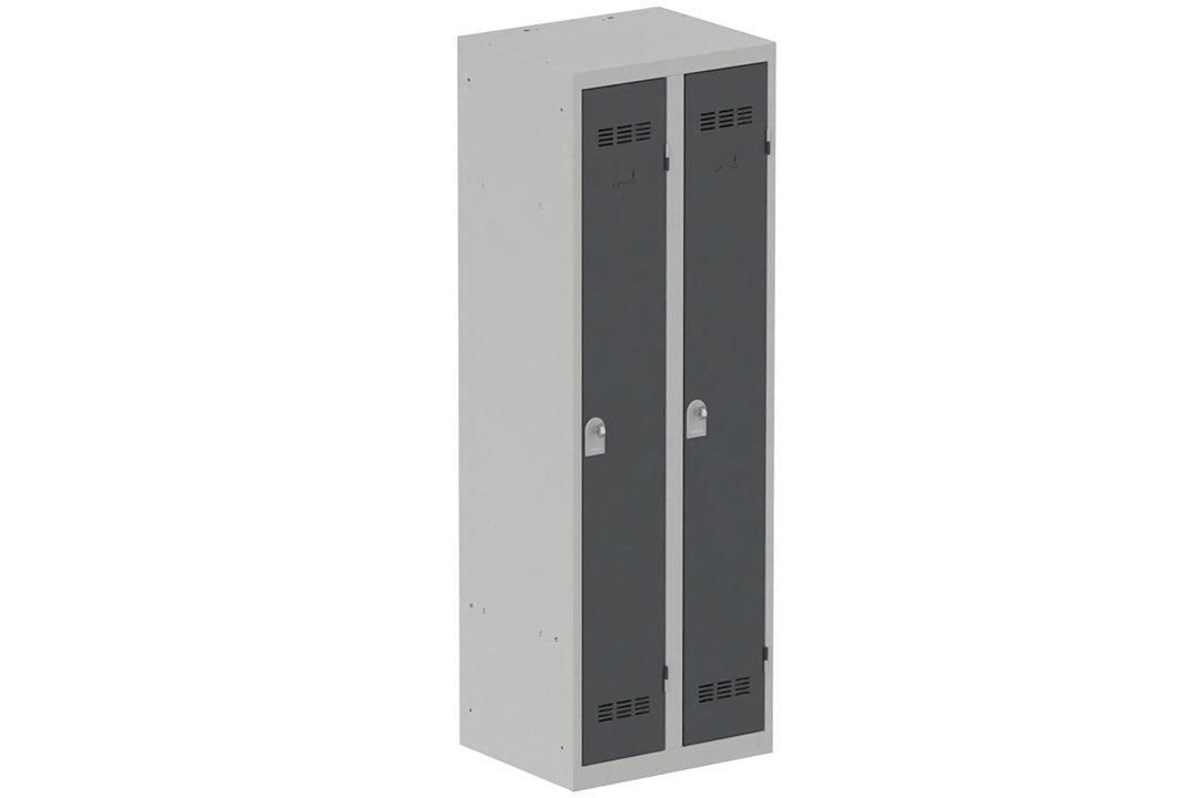 Vestiaire industrie propre 2 portes (fermeture cadenas) H180xL60xP50cm coffre gris clair/ porte(s) Anthracite