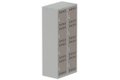 Vestiaire multicases 2 colonnes L,40cm 4 cases (fermeture cadenas) H,180xL,80xP,50cm coffre gris clair/portes basalte