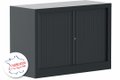Armoire à rideaux H69,5xL100cm 1 tablette coffre anthracite/rideaux anthracite