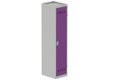 Vestiaire industrie salissante 1 porte (fermeture cadenas) H180xL40xP50cm coffre gris clair/ porte(s) prune