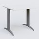 K2 Plateau droit 80x80 pieds fixe. Plateau Blanc et pietement Aluminium.