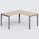 Bureau compact L 160/160 P 80/80 gamme K3. Plateau Hêtre et pietement Aluminium.
