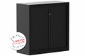 Armoire à rideaux 2P H100XL100XP43 2 Tablettes , coffre noir /rideaux noir