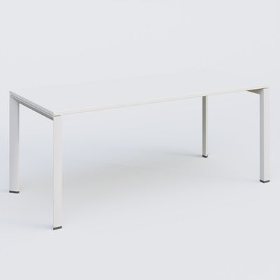 Gamme K7 - Plans droits - K7 plan droit 180*80 sur pieds fixe. Plateau Blanc et pietement Blanc