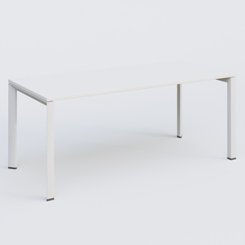 Gamme K7 - Plans droits - K7 plan droit 180*80 sur pieds fixe. Plateau Blanc et pietement Blanc