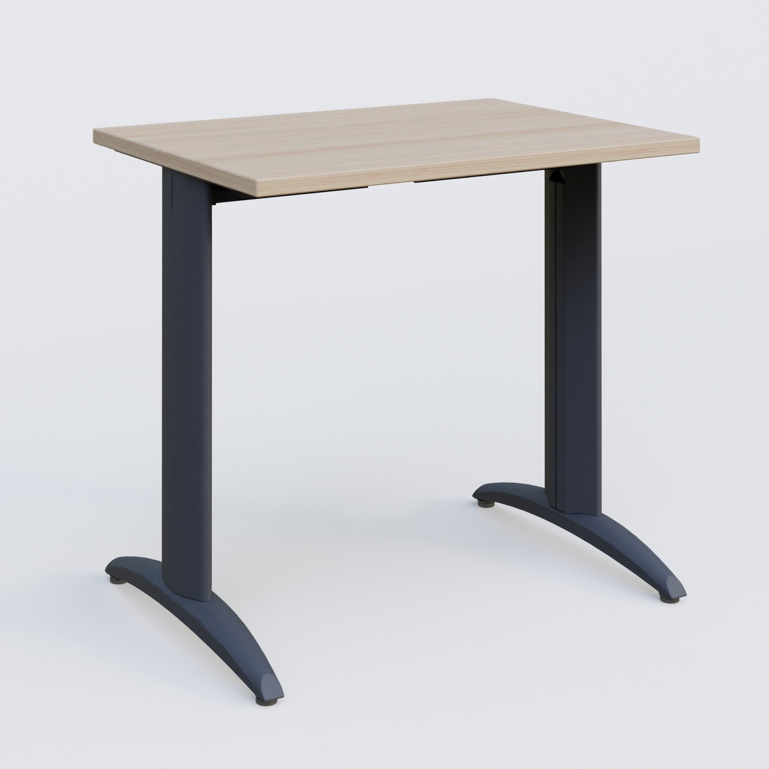 K2 Plateau droit 80x60 pieds fixe. Plateau Acacia et pietement Anthracite.