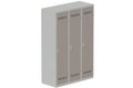 Vestiaire industrie salissante 3 portes (fermeture cadenas) H180xL120xP50cm coffre gris clair/ porte(s) basalte