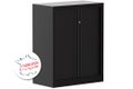 Armoire à rideaux H100xL80cm 2 tablettes coffre noir/rideaux noir - sur délai