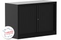 Armoire à rideaux H 70XL100XP43 1 Tablette , coffre noir/rideaux noir