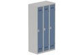 Vestiaire industrie propre 3 portes (serrure 2 clés) H180xL90xP50cm coffre gris clair/ porte(s) bleu