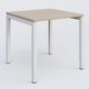 Bureau droit gamme K3 80-80 cm hauteur réglable. Plateau Acacia et pietement Blanc.