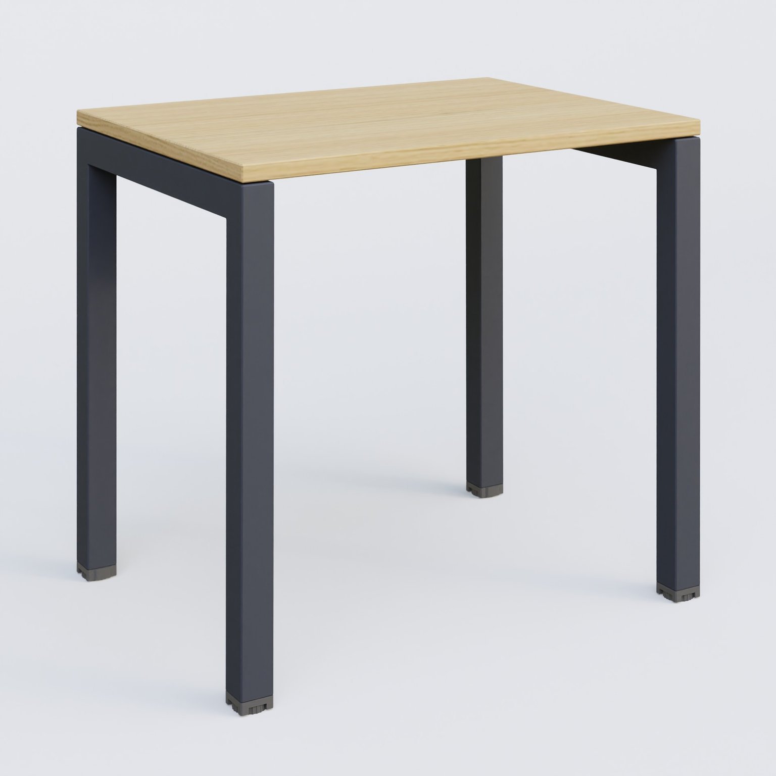 K3 Plateau droit 80x60 pieds fixe. Plateau Chêne clair et pietement Anthracite.