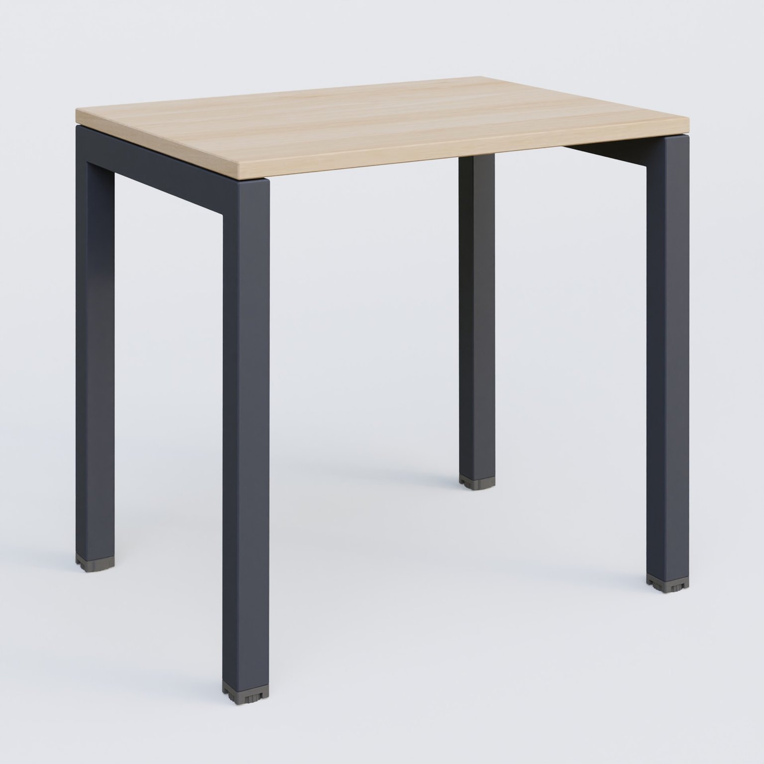 K3 Plateau droit 80x60 pieds fixe. Plateau Hêtre et pietement Anthracite.