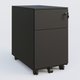 Caisson métal slim sur roulettes 2 tiroirs H57xL32xP54cm/ noir grainé
