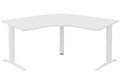 Bureau 120° symétrique, 120x120/80cm, Blanc/Blanc