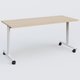 Table abattante gamme Design 160*70 cm. Plateau Hêtre et pietement Blanc.
