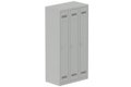 Vestiaire industrie propre 3 portes (serrure 2 clés) H180xL90xP50cm coffre gris clair/ porte(s) gris clair