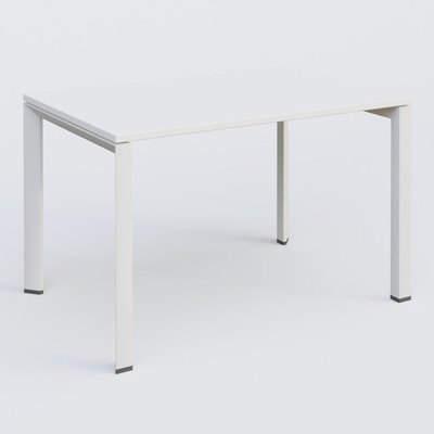 Gamme K7 - Plans droits - K7 plan droit 120*80 sur pieds fixe. Plateau Blanc et pietement Blanc