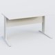 K1 Plateau droit 140x80 avec voile de fond métal. Plateau Blanc et pietement Blanc